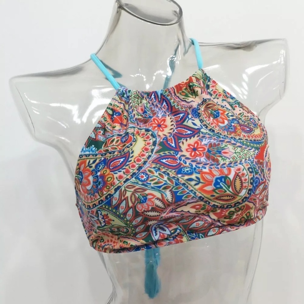 NWT Mossimo for  Target Paisley Halter Bikini Top